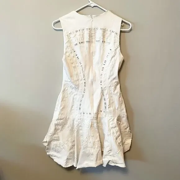 Robert Rodriguez “kuba” white fit and flare embroidered dress spring summer - Picture 6 of 9